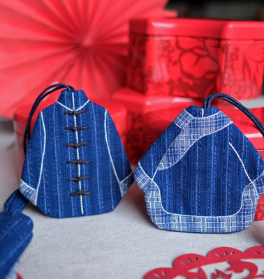 原创手工创意圣诞节礼物两小无猜手织土布抽拉式钥匙包一对包邮