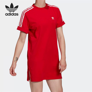 Adidas/阿迪达斯经典三叶草夏季女子时尚透气休闲长款短袖GN2778