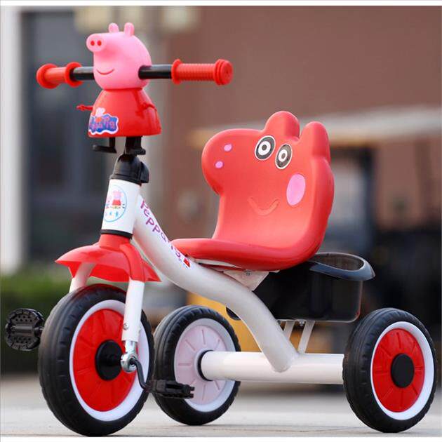 儿童三轮车脚踏车1-2-3-5岁宝宝自行童车小猪带音乐佩奇益智玩