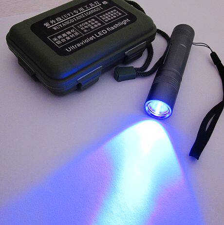 包邮 大功率3w395nm375nm 365nm紫外线手电筒led紫光荧光灯高亮xpe