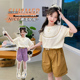 女童套装夏装2024新款儿童国风新中式中大童夏季时髦短裤两件套潮