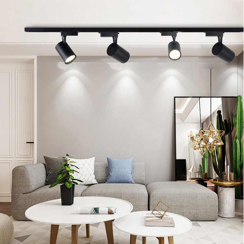 射灯led轨道灯聚光服装店直播间超亮北欧商用导轨式cob轨道补光灯