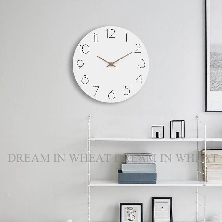 现代简约石英钟圆形时钟创意北欧挂表静音挂钟客厅卧室钟表大壁钟