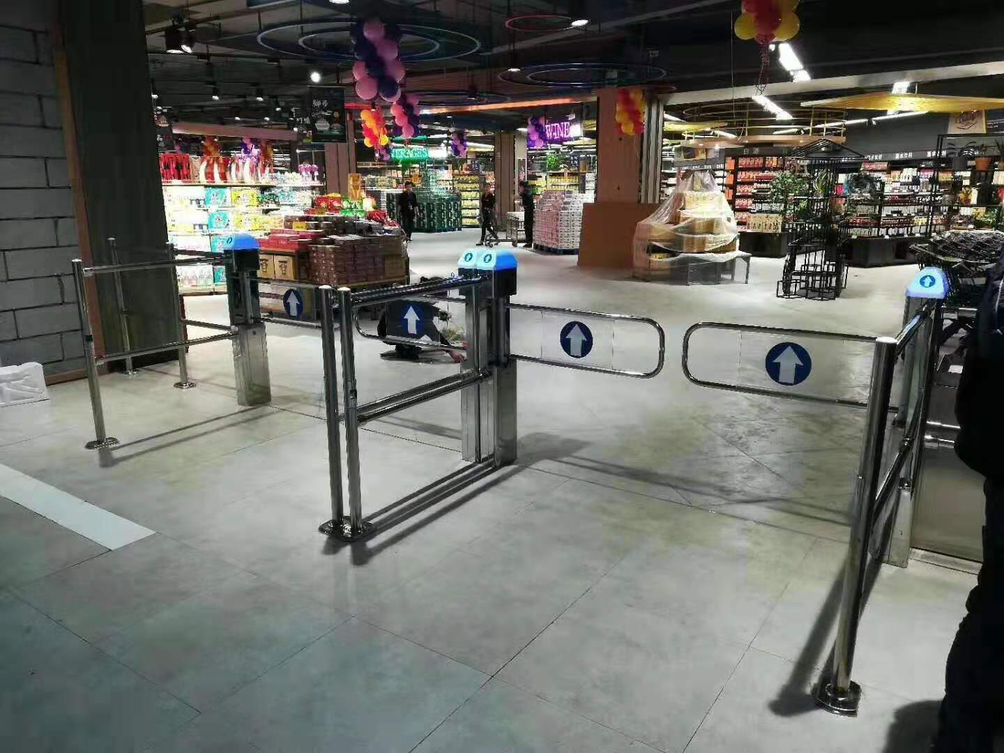 超市雷达摆闸自动单向自动感应门超市不锈钢入口门感应门