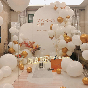 求婚布置创意用品浪漫惊喜场景室内气球结婚房间表白KT板背景墙