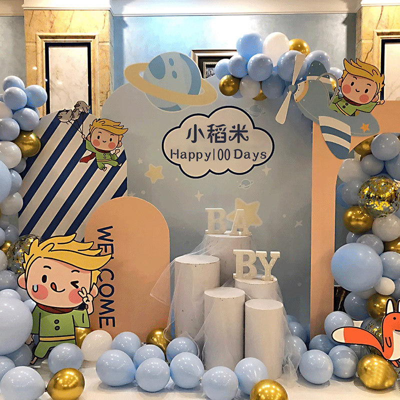 大全—宝宝生日满月周岁百日场景森系动物气球布置装饰背景墙kt板套餐