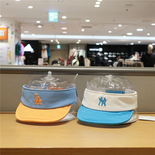 MLB潮牌儿童空顶遮阳帽韩国代购24年夏季可调节休闲帽字母帽子