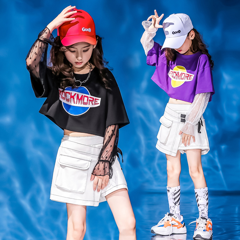 少儿童爵士舞演出服女孩嘻哈jazz跳舞走秀衣服啦啦操女童街舞潮装