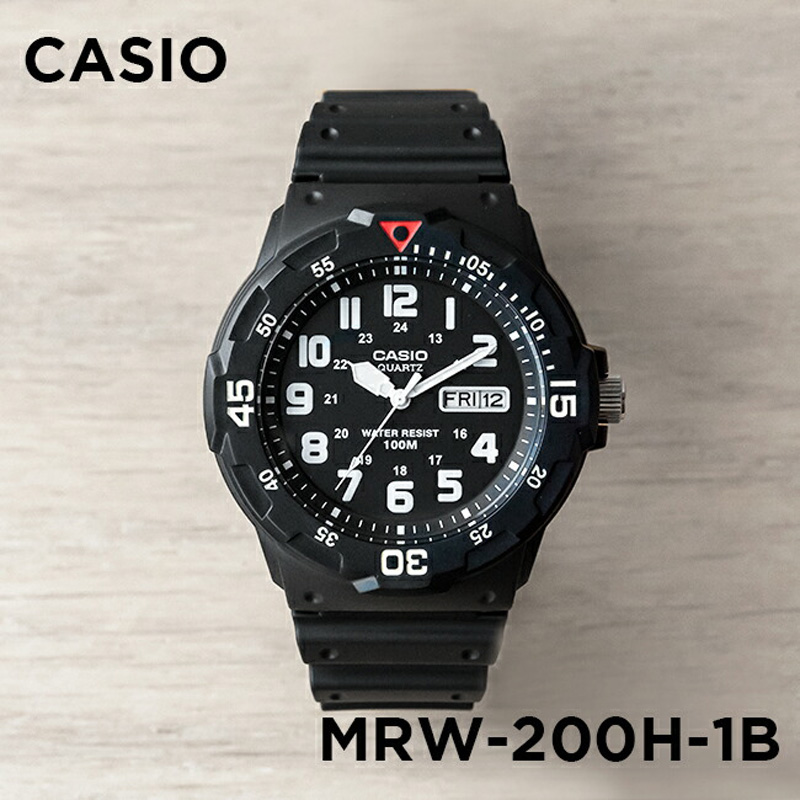 卡西欧手表CASIO MRW-200H-1B 学生复习考试黑色简约防水指针表