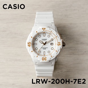 卡西欧小白表手表女CASIO LRW-200H-7E2 彩色防水学生考试指针表