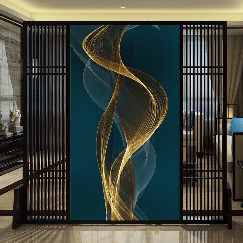 入户玄关背景墙壁纸抽象走廊过道创意个性现代简约轻奢进门墙布