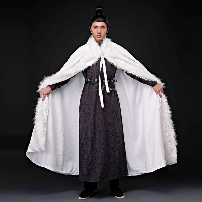 影视古装男汉服棉麻披风古代侠客武侠披风剧组影楼写真斗篷演出服