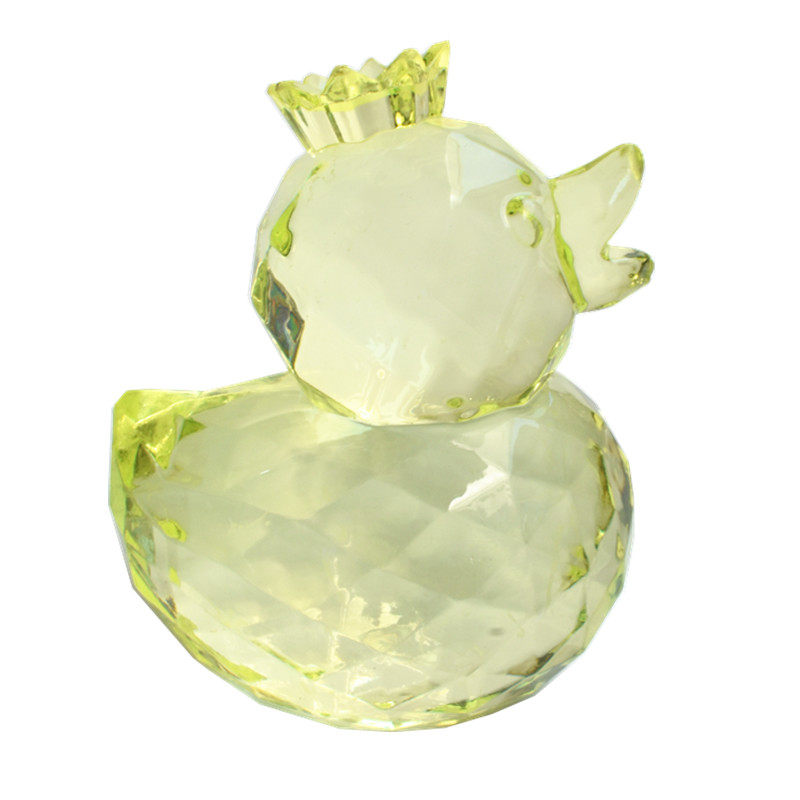儿童透明仿水晶亚克力礼品黄色小鸭子动物小摆件宝石玩具奖励礼物