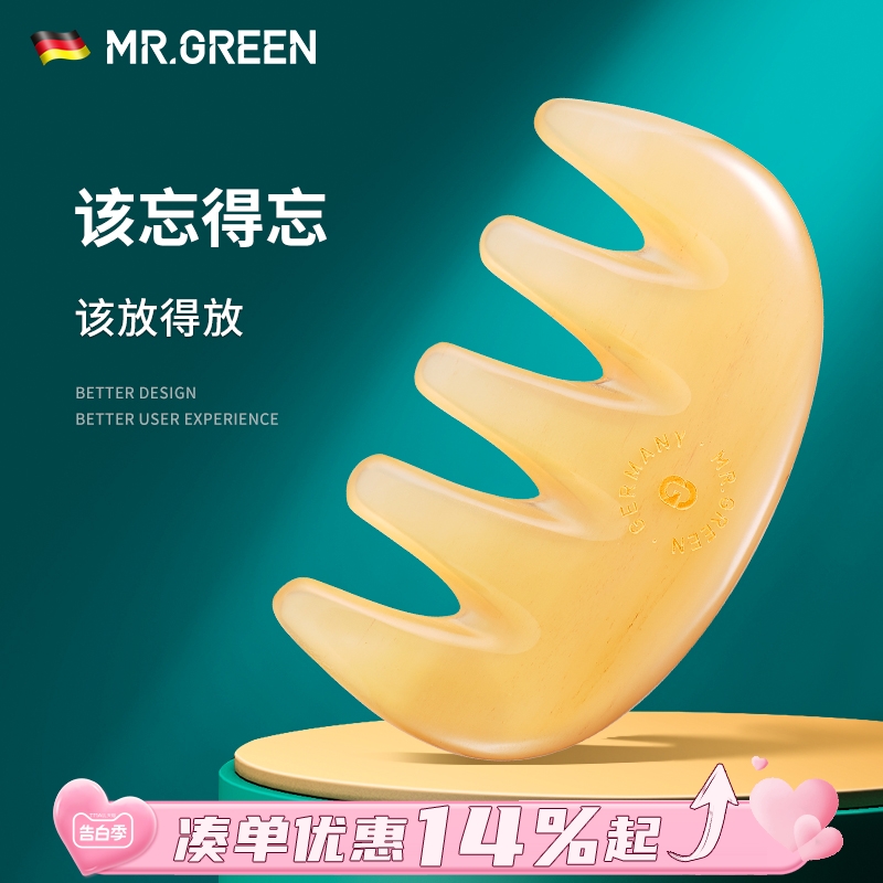 德国MR.GREEN绵羊角梳子天然