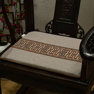 中式条纹刺绣坐垫套红木实木家具沙发垫明清圈椅垫罗汉床垫子套子