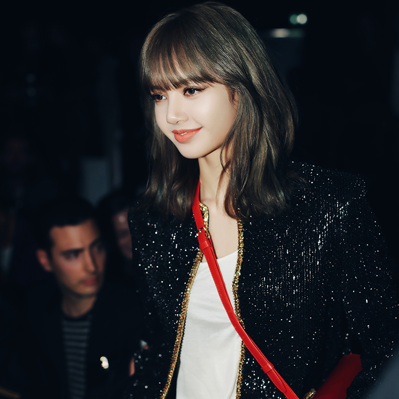 lisa时装周同款小香风气质黑色亮片拼接短款小外套女2020春秋时尚