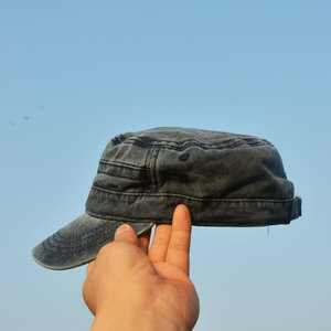 春季新款休闲欧美帽子青年男水洗做旧纯棉平顶军帽户外遮阳鸭舌帽