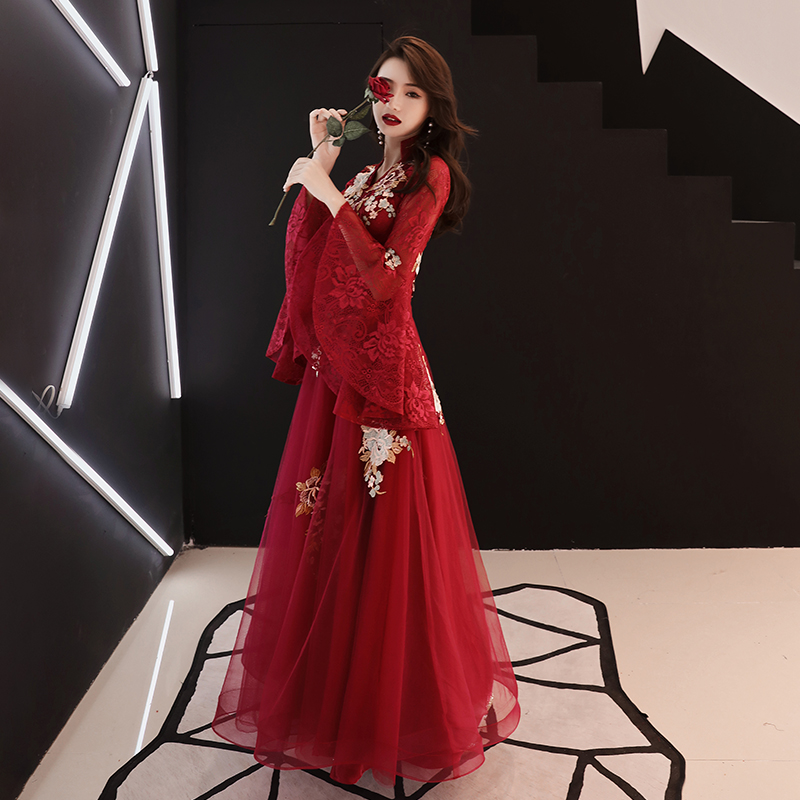 中式敬酒服新娘2019秋款结婚新款高腰遮肚子孕妇晚礼服裙女中国风在类目 女装/女士精品, 婚纱/旗袍/礼服, 礼服/晚装中 - 来自Buy2taobao.com提供专业的淘宝代购服务