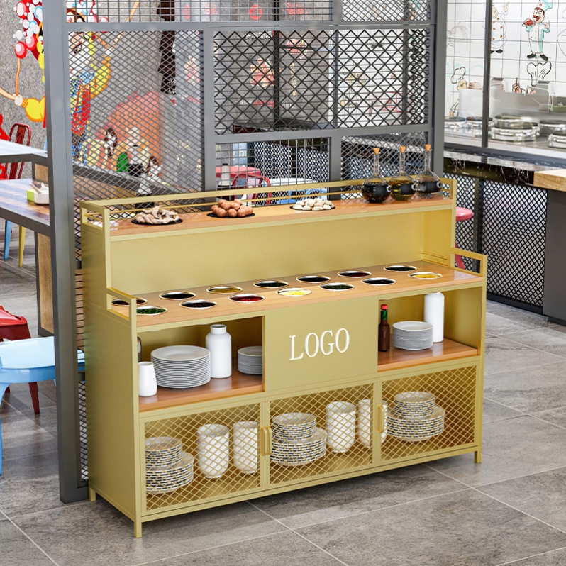 自助串串香火锅店调料台复古餐边柜烧烤调味佐料酱料台餐厅备餐柜