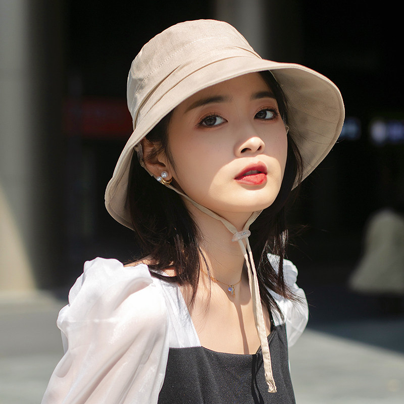 太阳帽女防晒防紫外线洋气时尚遮脸户外遮阳帽子女夏季新款渔夫帽