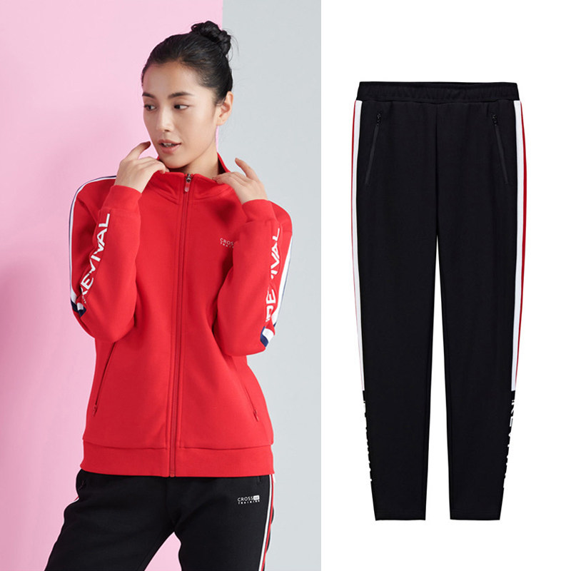361度女装运动套装2020秋季新款立领卫衣卫裤361时尚运动综训套装