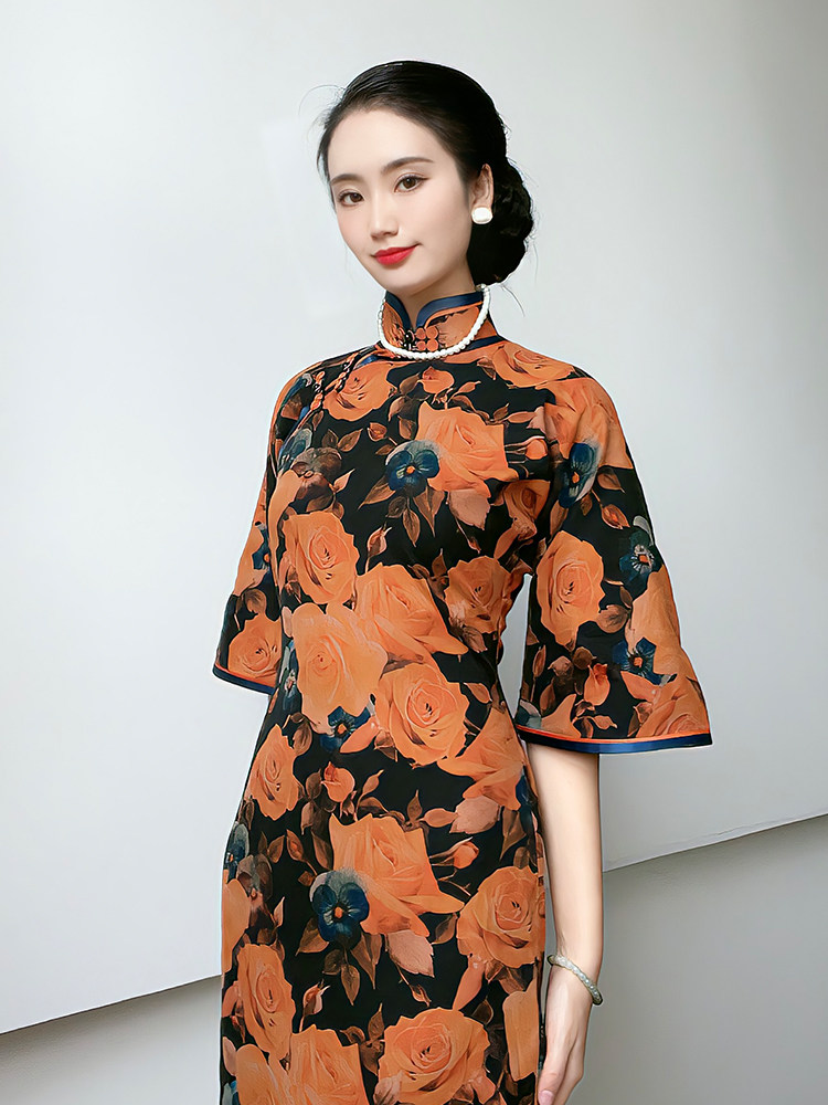 淘宝￥588券后价￥253花样年华张曼玉同款港式vintage风旗袍日常雪纺