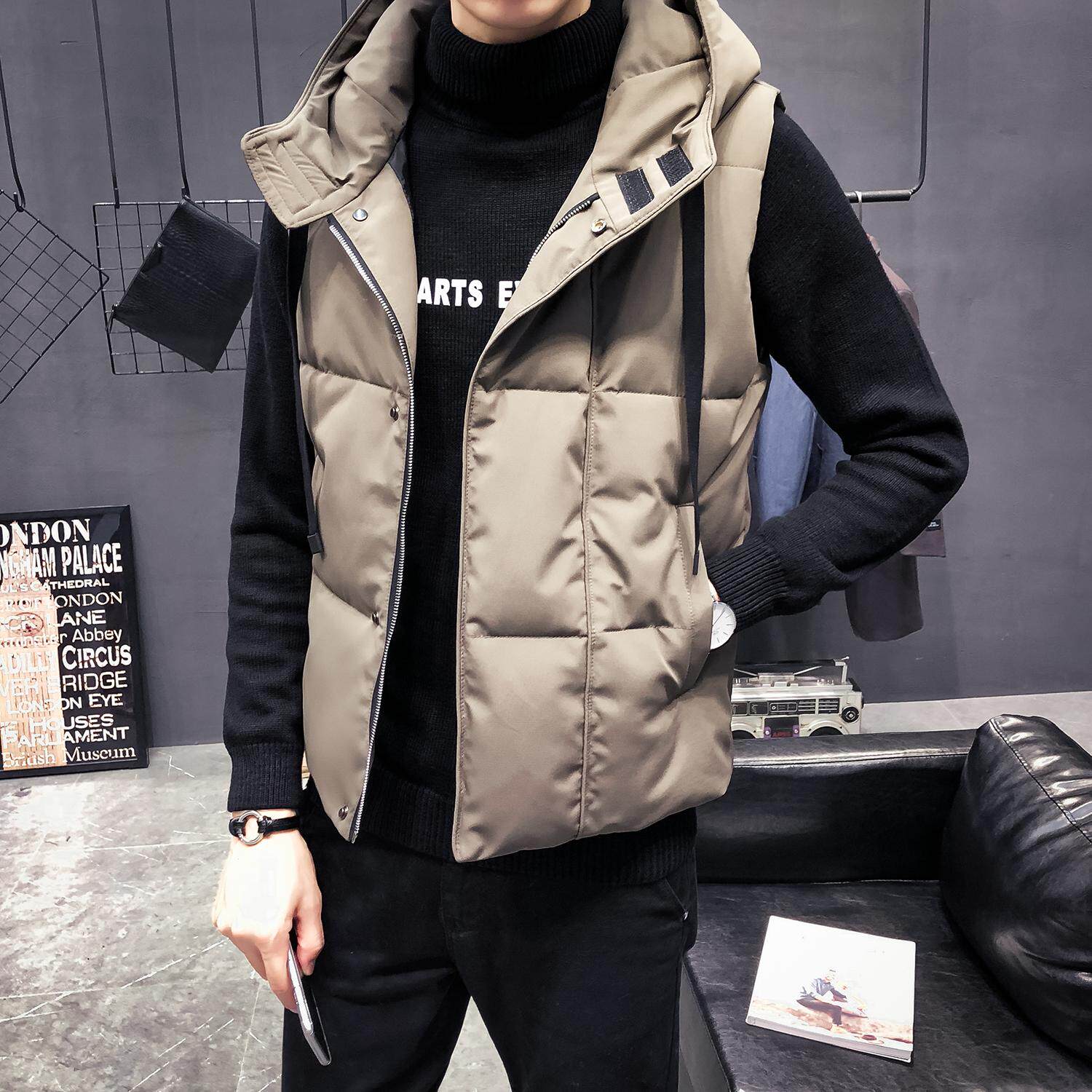潮男马甲韩版男潮个性冬季_新款2019秋冬季马甲社会精神小伙潮男韩版