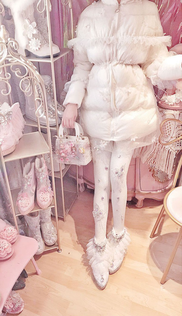 水钻打底袜仙女袜蝴蝶水晶流苏冬季加绒女童连裤袜表演袜连裤袜