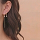 LUNK s925纯银八芒星耳扣女不对称设计流苏耳环复古网红气质耳坠