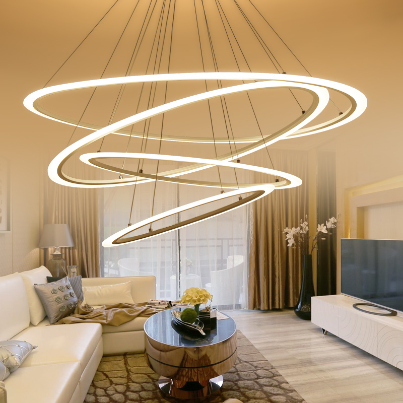  现代简约吊灯圆形环形灯具创意个性吧台灯LED大气餐厅灯艺术灯具-佐丹照明