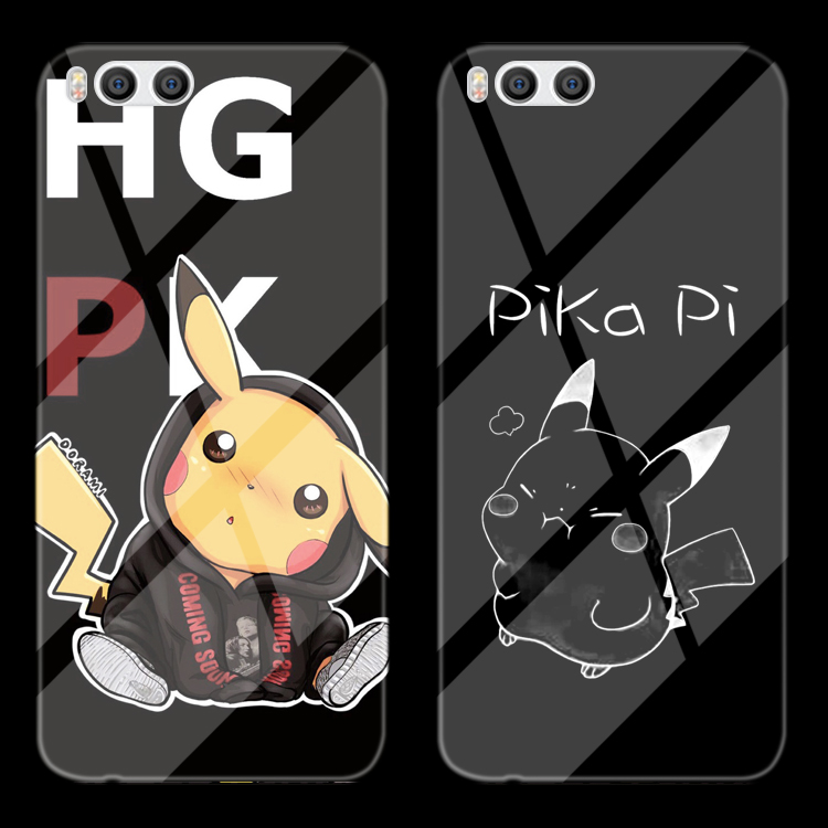 皮卡丘小米6/x/5x note3 mix2s手机壳钢化玻璃镜面神奇宝贝精灵潮