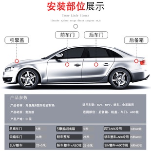 汽车门隔音密封条双层加厚专用门边缝隙防尘降噪消除异响通用胶条