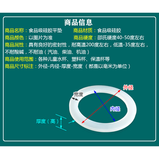 儿童水杯配件吸管杯密封圈直饮杯盖胶垫学饮保温杯皮圈食品级硅胶