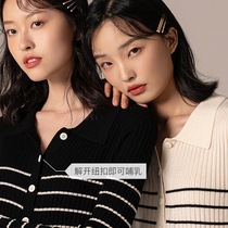 SELLYNEAR Western style maternity dress autumn fashion striped knitted top short tide 2020 spring and autumn bottoming shirt