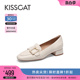 KISSCAT接吻猫24年春新款编辑鞋气质通勤法式乐福鞋复古单鞋女
