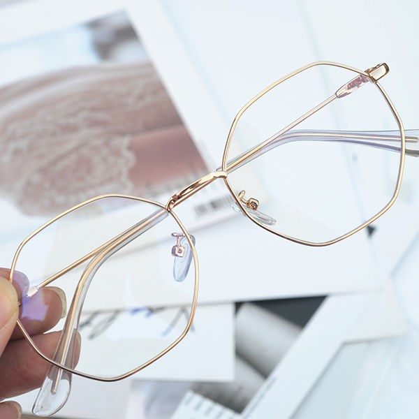 复古八角不规则眼镜框女文艺素颜近视眼镜配平光镜男八边形韩版潮