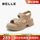 百丽女鞋厚底凉鞋老爹运动凉鞋夏季新款户外沙滩凉鞋B1799BL4
