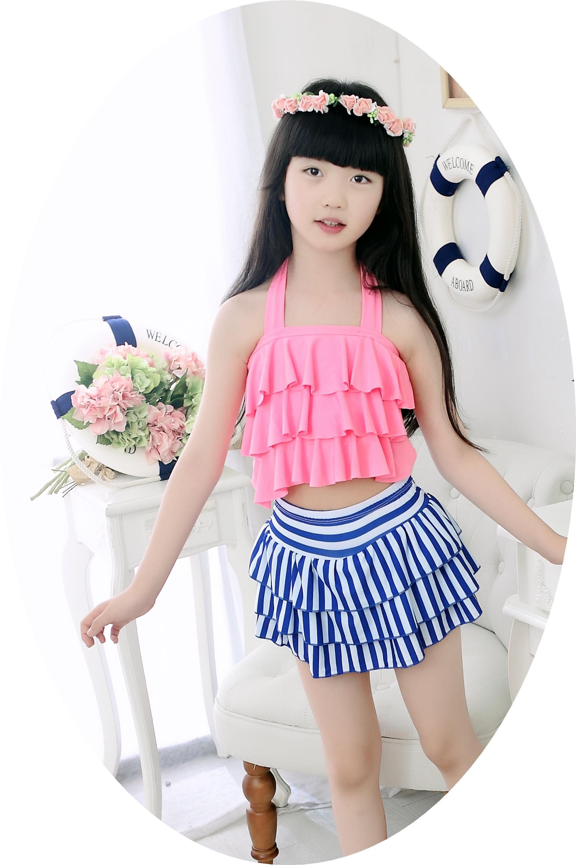 18年裙式连体儿童幼儿女孩小学生12岁新款泳衣儿童泳衣