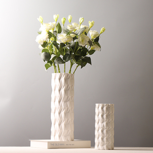 陶瓷3D打印花瓶 创意插干花花器 样板间电视柜装饰摆件简约现代风