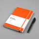 罗格夫 橘红色A5软皮笔记本空白页绘画记事本高档软面本可印LOGO