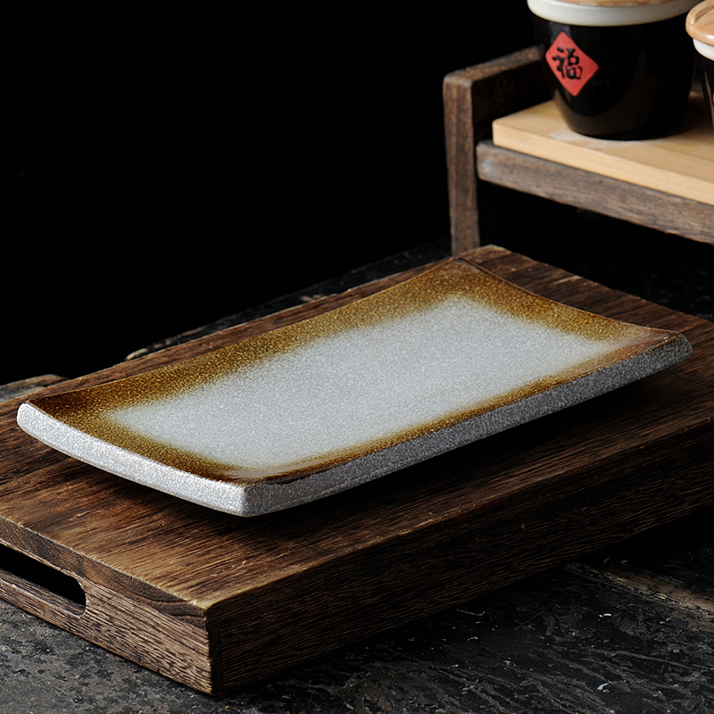 日式陶瓷日本料理长条寿司盘平盘子专用碟子长方形刺身盘商用餐具