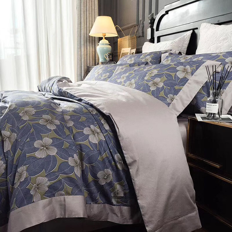 【云柔细腻】罗兰家纺春秋纯棉细磨毛全棉被套床单式单双人四件套