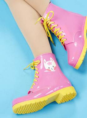 女士透明鞋果冻韩国可爱时尚雨靴