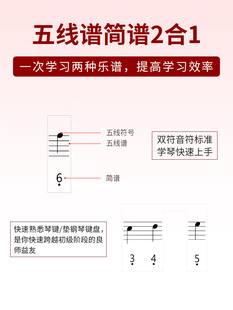 钢琴键盘贴纸88键电子琴音符贴音标贴61键数字琴键五线谱简谱标贴