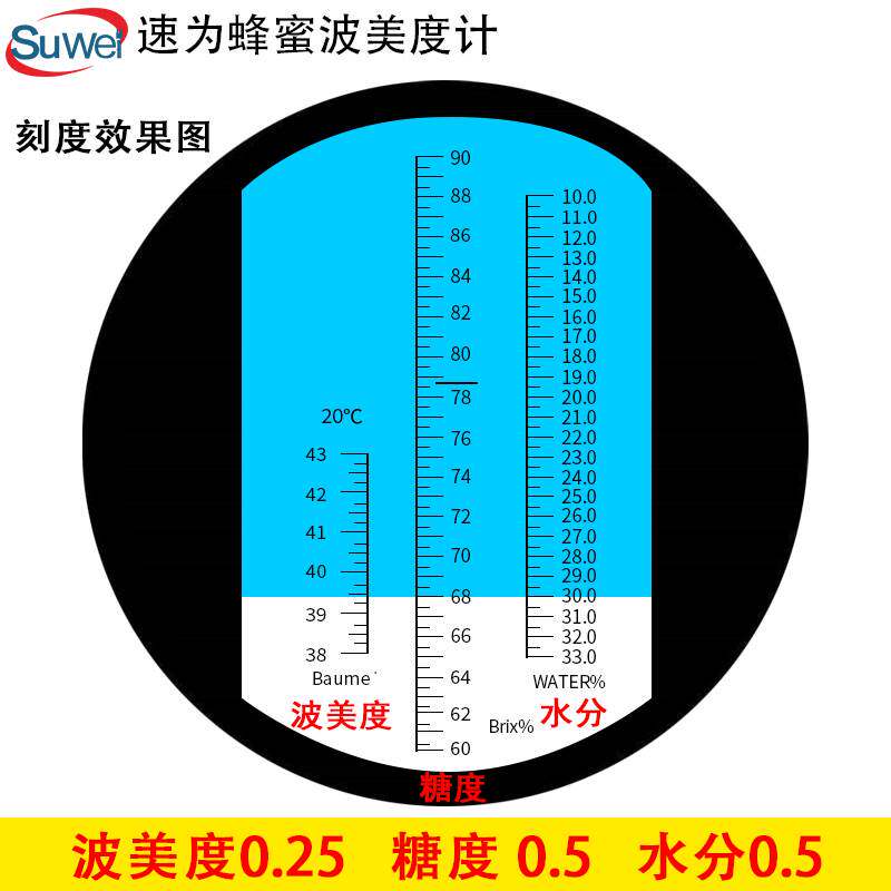 速为 蜂蜜波美度测量仪 波美度蜂蜜计浓度计蜂蜜检测仪器 折光仪