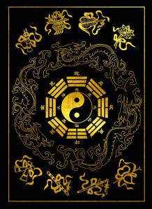     道教八卦图描金画稿|静心装饰