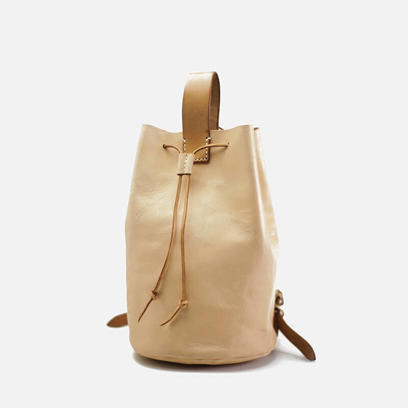 匠线lineartisanal背包原创设计原色植鞣变色牛皮子母水桶双肩包