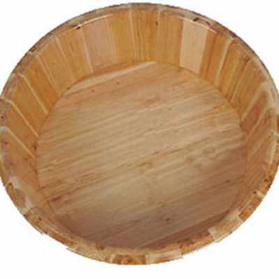 成人坐浴木盆大人儿童木质泡澡盆宝宝洗澡沐浴盆加厚桶高25cm包o