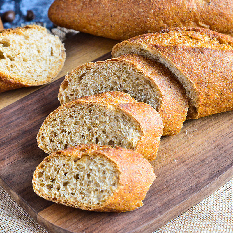 大峰全麦短法棍面包无蔗糖油健身代餐主食充饥解饿零食热量宵夜低