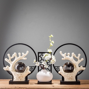 家居轻奢客厅装饰现代简约艺术品服装店水晶球电视柜小工艺品摆件